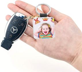 img 1 attached to Sublimation Keychains Leather Transfer Keychain