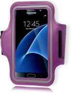 🏃 samsung galaxy s7 armband: bastex purple runners armband case with key slot for samsung galaxy s7 g930 logo