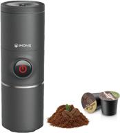 ☕ imons portable coffee machine: stainless cup for instant coffee/tea with k capsules/ground coffee, utilizing hot water logo