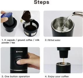 img 2 attached to ☕ Imons Portable Coffee Machine: Stainless Cup for Instant Coffee/Tea with K Capsules/Ground Coffee, utilizing Hot Water