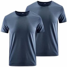 img 4 attached to Lilychan Sleeve Athletic Running Shirts Black Men's Clothing and Active