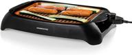 🔥 ovente electric indoor smokeless grill: nonstick plate, large grilling surface, compact & easy clean - copper gd1632nlco logo
