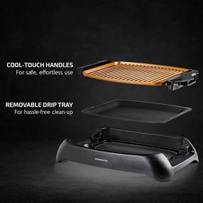 img 3 attached to 🔥 Ovente Electric Indoor Smokeless Grill: Nonstick Plate, Large Grilling Surface, Compact & Easy Clean - Copper GD1632NLCO