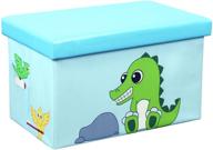 🦠 otto &amp; ben folding storage ottoman chest with foam cushion seat, 20&#34;, washable faux leather foot rest stools for kids in crocodile and bird patterns logo