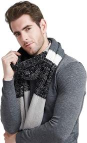 img 3 attached to 🧣 Men's Accessories: Cashmere Scarf with Fashionable Striped Design