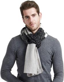 img 2 attached to 🧣 Men's Accessories: Cashmere Scarf with Fashionable Striped Design