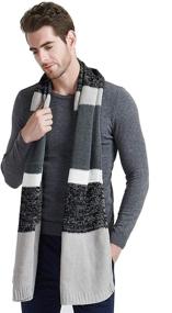 img 4 attached to 🧣 Men's Accessories: Cashmere Scarf with Fashionable Striped Design