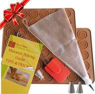 🍪 macaron baking kit 8 pcs with silicone baking mats - ideal for beginners, includes printed baking guide - macaroon mats with ridged circles for effortless piping - essential macaroon baking supplies logo