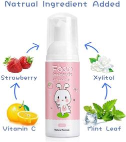 img 3 attached to 🍓 Fluoride-Free Kids Toothpaste for Teeth Whitening & Decay Prevention - Strawberry Flavor, 60ml, 3-Pack