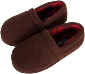 img 3 attached to 👦 Non-Slip Outdoor Boys' Chaps Moccasin Slipper Shoes in Slippers