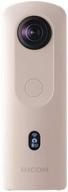 📷 ricoh theta sc2 beige 360°camera - 4k video, image stabilization, high image quality, high-speed data transfer, portrait shooting with face detection, thin & lightweight - for iphone & android logo