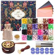 chuhuayuan wax seal stamp kit: complete set with gift box, 24 colors, 624 💌 pcs wax seal beads, seal stamp, warmer, metallic pen, envelope - ideal for gifting and decoration logo