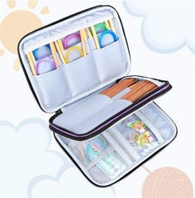 img 3 attached to Luxja Knitting Needles Case - Travel Organizer Bag for Circular, 8 Inches Needles & Accessories (Purple)