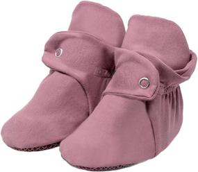 img 1 attached to 👣 Soft and Safe Organic Cotton Baby Booties with Non-Skid Sole and Stay-On Feature