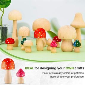 img 1 attached to Versatile Set of 15 Unfinished Wooden Mushrooms for DIY Crafts and Decor Projects