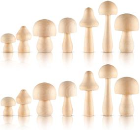 img 4 attached to Versatile Set of 15 Unfinished Wooden Mushrooms for DIY Crafts and Decor Projects