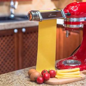 img 3 attached to 🍝 Gvode Stainless Steel Pasta Roller KitchenAid - Attachable Pasta Maker with 8 Adjustable Thickness Knob