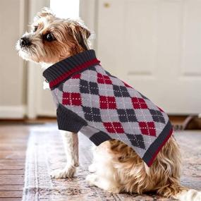 img 1 attached to 🐶 Stay Cozy with PETCEE Dog Sweater: Warm Winter Clothes Coats for Medium Large Dogs - Size L