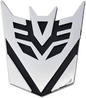 🚗 revamp your ride with the transforming auto robot decepticon auto emblem - chrome finish, stands tall at 3 1/2'' logo