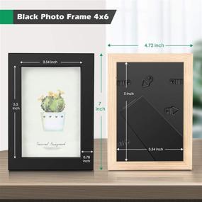 img 2 attached to 🖼️ Enhance Memories with Homuguz Black Wood 4x6 Picture Frame Set - Durable Glass, Versatile Stand, and Scratch Resistant Design