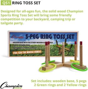 img 2 attached to 🎯 Classic Champion Sports QS1 Wooden Ring Toss Set: Fun and Challenging Game for All Ages