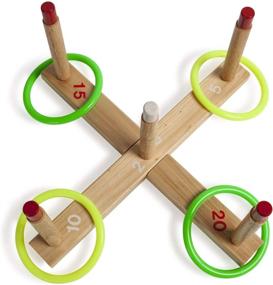 img 4 attached to 🎯 Classic Champion Sports QS1 Wooden Ring Toss Set: Fun and Challenging Game for All Ages