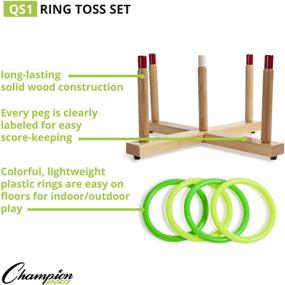 img 3 attached to 🎯 Classic Champion Sports QS1 Wooden Ring Toss Set: Fun and Challenging Game for All Ages