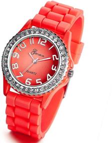 img 1 attached to ⌚ Lancardo Bulk Pack of 10 Silicone Rubber Gel Jelly Women's Wrist Watches