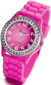 img 3 attached to ⌚ Lancardo Bulk Pack of 10 Silicone Rubber Gel Jelly Women's Wrist Watches
