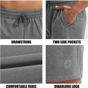 img 3 attached to 🩳 DIBAOLONG Men's 7'' Lounge Bermuda Shorts - Drawstring Active Sweat Shorts with Pockets - Cotton Workout & Pajama Shorts