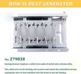 img 2 attached to 🔥 High-Quality 279838 Dryer Heating Element Kit - Compatible with Whirlpool, Kenmore, Maytag, and More