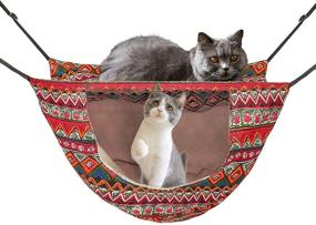 img 4 attached to ONENIN Cat Cage Hammock: Comfortable Hanging Bed for Small Pets - Double Layer Indoor Bag Ideal for Kitten, Ferret, Puppy, Rabbit - Spring, Summer, Winter