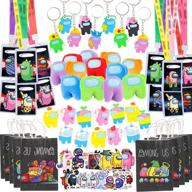 72-piece space game party favors: video game keychain rings, brooch stickers, pass tickets, lanyards - party gift bags for kids, cartoon fans birthday supplies & decorations. ideal goodie bag fillers! логотип