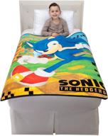 🦔 super soft micro raschel throw, sonic the hedgehog, 46 in x 60 in - franco kids bedding logo