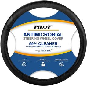 img 4 attached to 🚗 Pilot Automotive MIC-001E Universal Midnight Car Steering Wheel Cover with Microban Infusion for Antimicrobial Protection