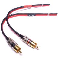 🔌 high-quality 2-channel 1ft cess-064-1f speaker cables to rca plugs adapter for enhanced connectivity logo