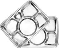 🍽️ cafeteria stainless rectangular 6 compartment tray by darware логотип