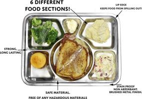 img 1 attached to 🍽️ Cafeteria Stainless Rectangular 6 Compartment Tray by Darware