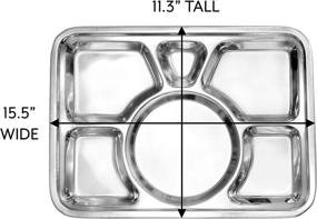 img 2 attached to 🍽️ Cafeteria Stainless Rectangular 6 Compartment Tray by Darware