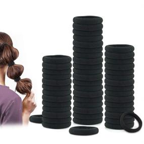 img 4 attached to 💇 50 Pack Black Dreamlover Hair Ties - High-Quality Hair Bands"