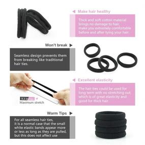 img 1 attached to 💇 50 Pack Black Dreamlover Hair Ties - High-Quality Hair Bands"