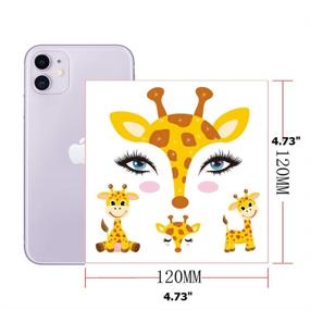 img 3 attached to 🦄 Temporary Animal Face Tattoo Sticker Set for Kids and Adults - Water Transfer Butterflies, Pandas, Deer, Giraffes, Fairies, Florals - Festival Body Paint Makeup Decoration Stickers for Halloween