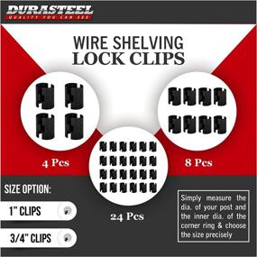 img 2 attached to 🔒 DuraSteel Shelf Lock Clips/Sleeves - Fits Thunder Group, Alera, Honey Can Do, Eagle, Regency, Metro & More - 1" Post, Plastic, Black (4 Pcs)