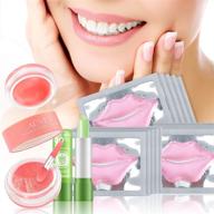 👄 lip care kit - vitamin c lip mask, strawberry lip scrub, aloe vera lipstick for dry lips, moisturizing & repairing lip mask, peeling chapped lip skin logo