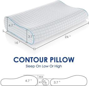 img 1 attached to 🌬️ MEWE Cooling Pillows-Orthopedic Pillows for Pain Relief-Contour Memory Foam Pillows with Cooling Washable Cover- Ideal for All Sleeping Positions (24 x 16 x 3.7/4.7Inch)