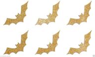 🦇 1 inch gold bats fabric glitter iron-on fabric transfer applique by crystalsrus for enhanced seo logo