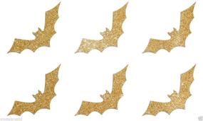 img 1 attached to 🦇 1 Inch Gold Bats Fabric Glitter Iron-On Fabric Transfer Applique by CrystalsRus for Enhanced SEO