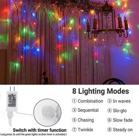 img 3 attached to 🎄 Joomer LED Icicle Christmas Lights, Multicolor - 400 LED 39ft Green Wire, 8 Modes with 80 Drops, Waterproof Outdoor Connectable String Lights for Christmas Decorations