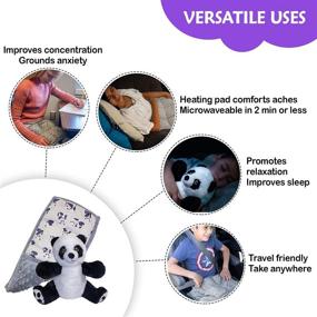 img 1 attached to 🐼 KEEPING KALM Pang Panda Microwavable Weighted Lap Pad for Kids Bundle - Soothing Aromatherapy Heating Pad with Portable Stuffed Animal Design