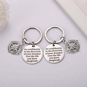 img 3 attached to Compass Keychain Graduation Inspirational Birthday